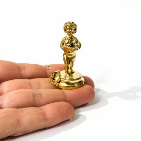 miniatura italiana putto in argento dorato