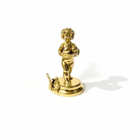 italian gilded silver putto miniature
