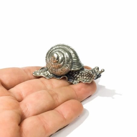 Italian solid silver snail miniature,figurine hallmarked 