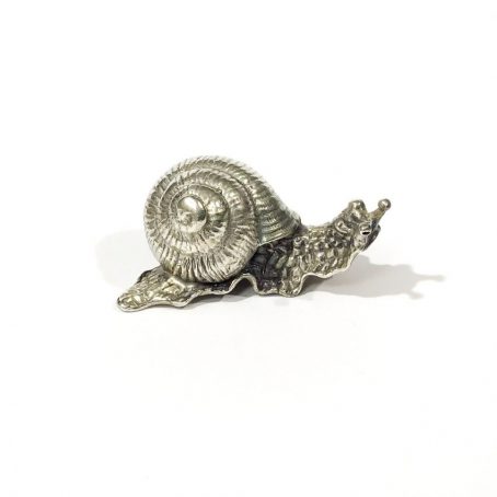 Italian solid silver snail miniature,figurine hallmarked 