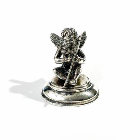miniatura italiana in argento a forma di angelo