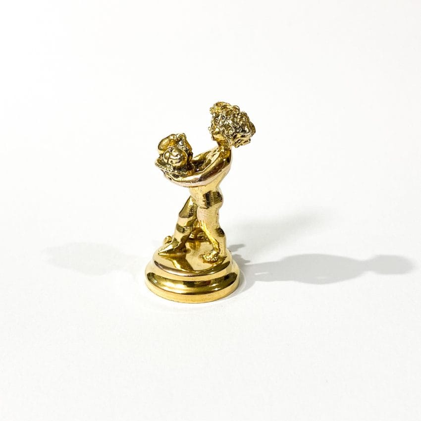 miniatura putto vintage in argento dorato