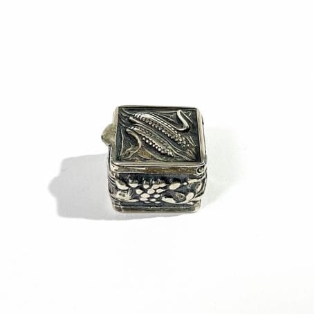 italian solid silver mini pill box, hallmarked 