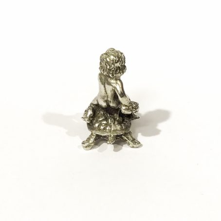 putto on turtle italian silver miniature