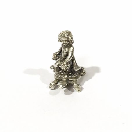 putto on a silver Italian miniature tortoise