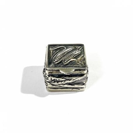 italian solid silver mini pill box, hallmarked 