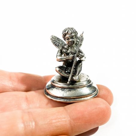 rare solid silver angel shape miniature italian hallmark figurine