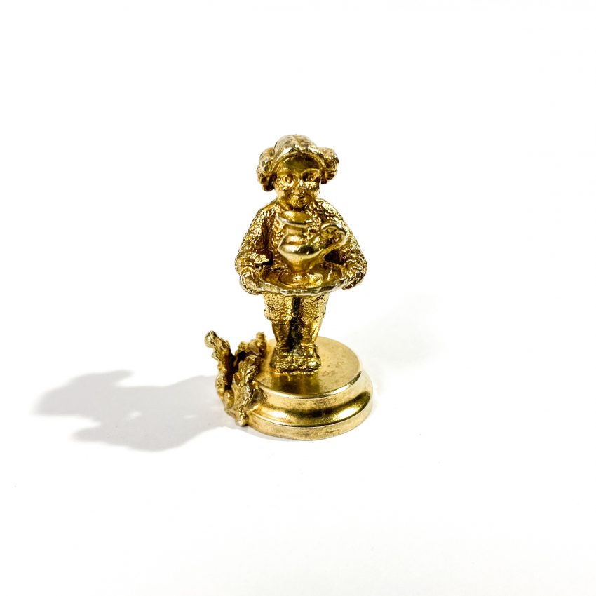 rare solid silver golden plated miniature hallmark figurine Italy