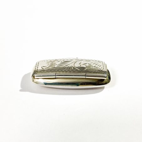 rare sterling silver chiseled hallmarked pill box