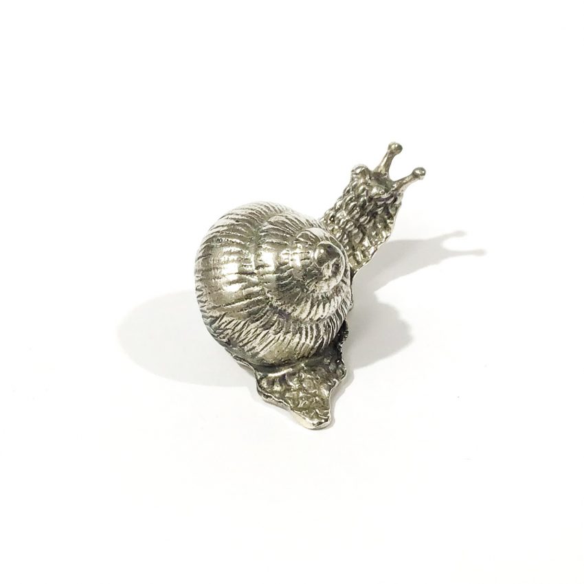 vintage italian silver snail miniature