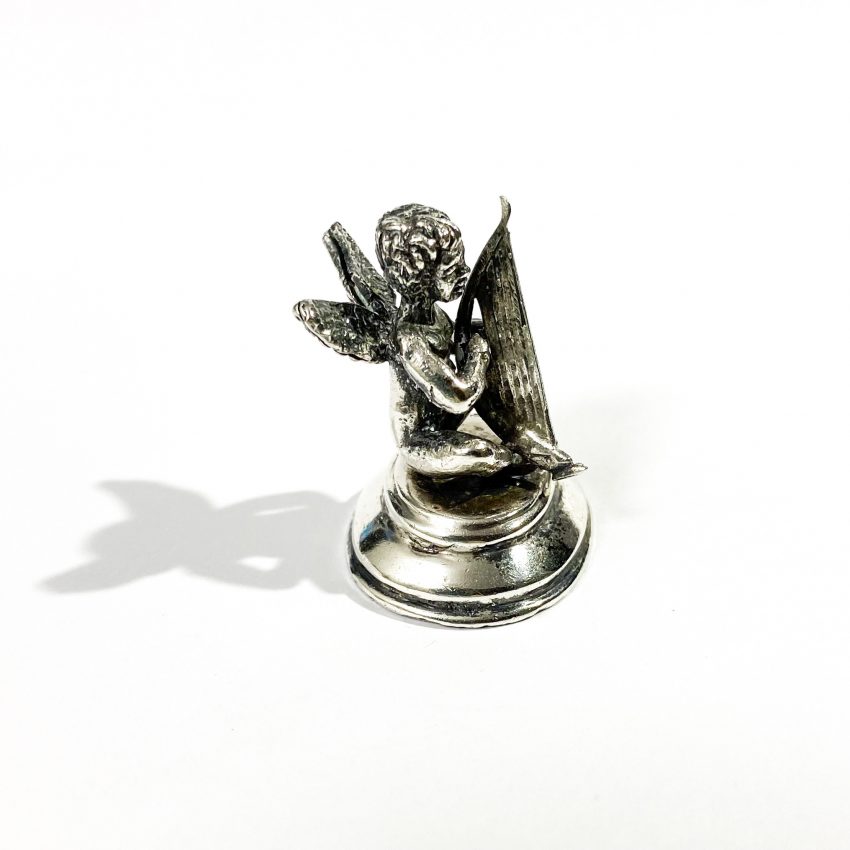 vintage solid silver angel shape miniature italian hallmark figurine