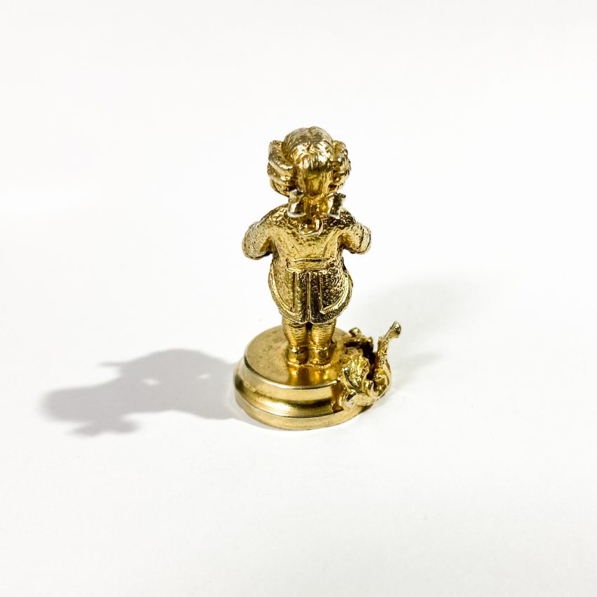 vintage solid silver golden plated miniature hallmark figurine Italy