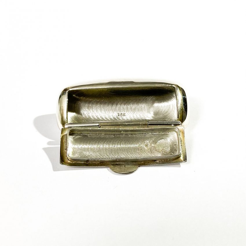 vintage sterling silver chiseled hallmarked pill box