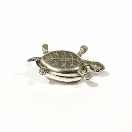 vintage turtle snuff box solid silver hallmarked