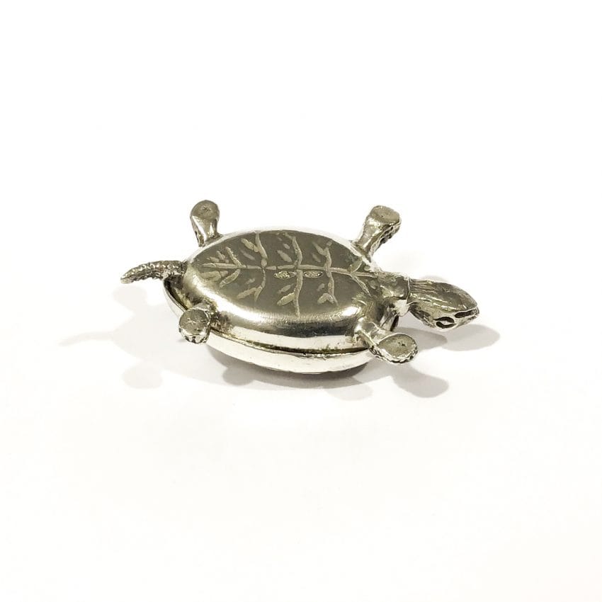 vintage turtle snuff box solid silver hallmarked