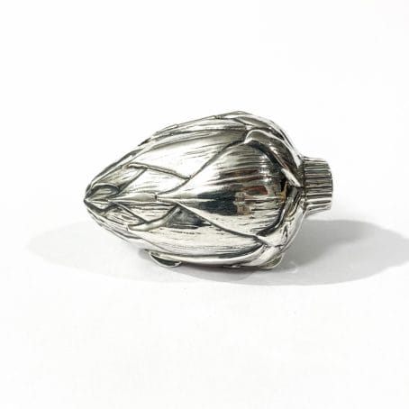 artichoke shape solid silver vintage pillbox