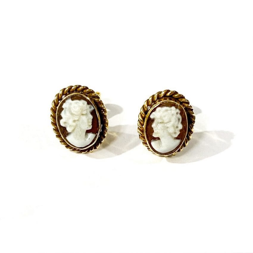 classic cameo stud earrings