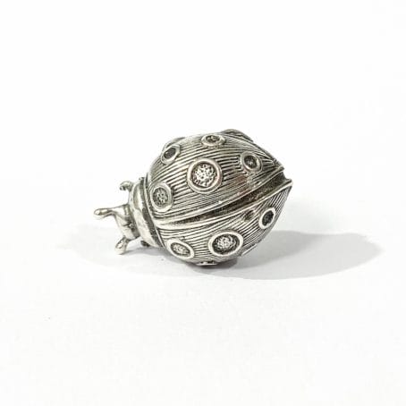 ladybird shape solid silver pill box