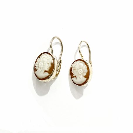 oval cameo vintage earrings