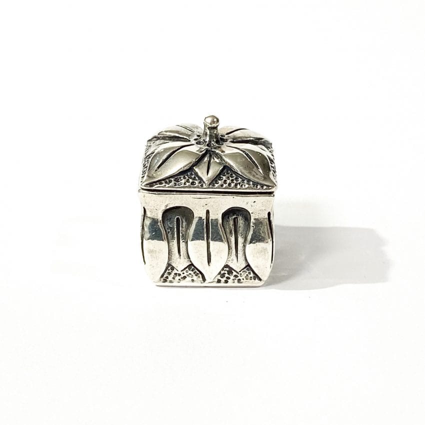 small italian solid silver pill box, hallmarked 