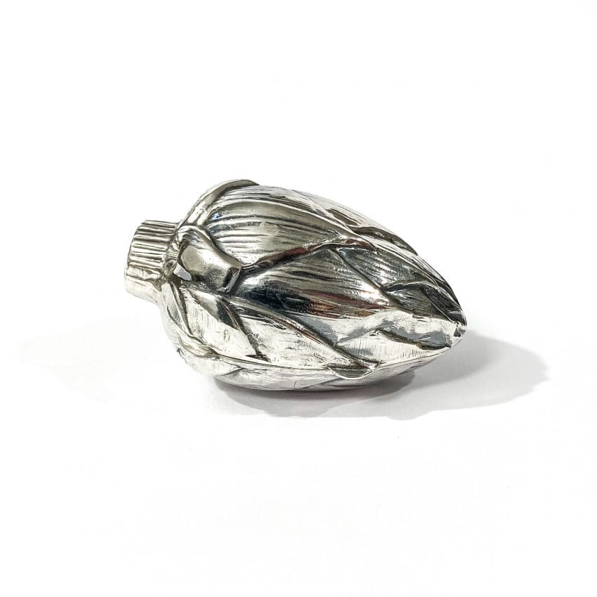 solid silver artichoke shape pill box, hallmarked 