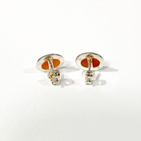 back stud earrings with cameo