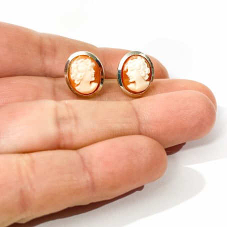 vintage earrings with cameo