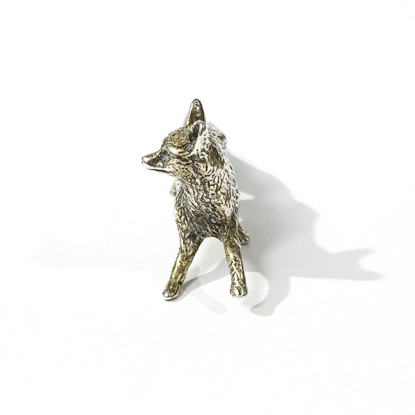 detail solid silver fox miniature