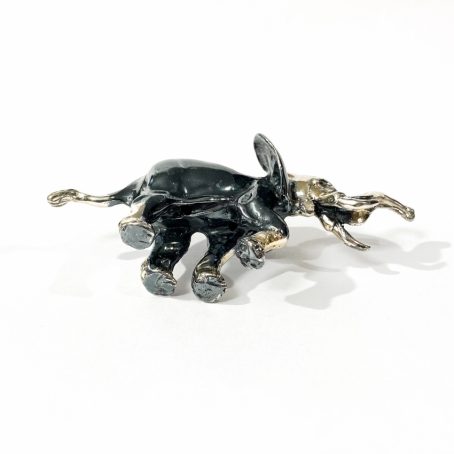 detail two-tone solid silver elephant miniature