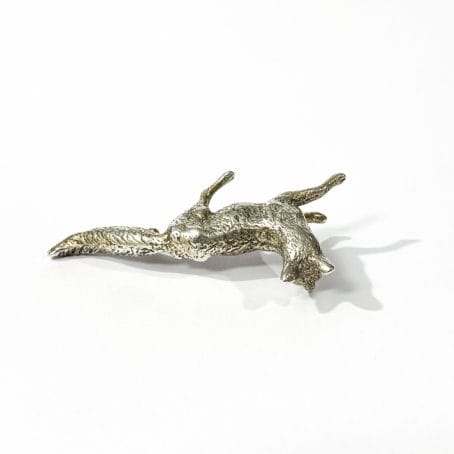 fox miniature detail in vintage silver