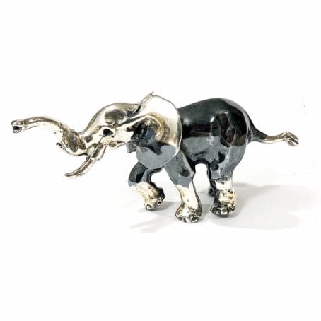 italian two-tone solid silver elephant miniature, figurine hallmarked 