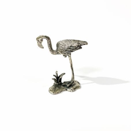 Italian solid silver  flamingo miniature,figurine hallmarked  