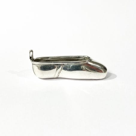 miniature ballerina shoe in silver