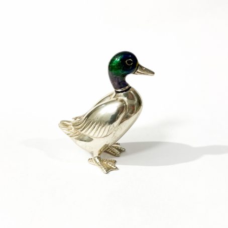 solid silver duck miniature