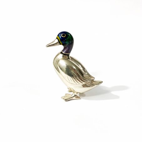 vintage solid silver duck miniature
