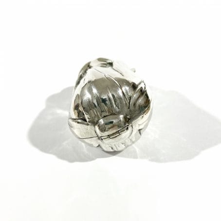 detail rose shape solid silver pill box