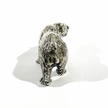 detail vintage heavy solid silver bear figurine