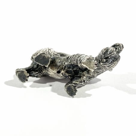 detail vintage heavy solid silver bear miniature