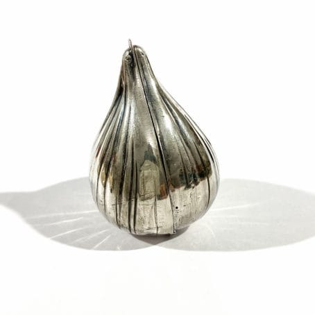 fig shape silver pillbox, hallmarked