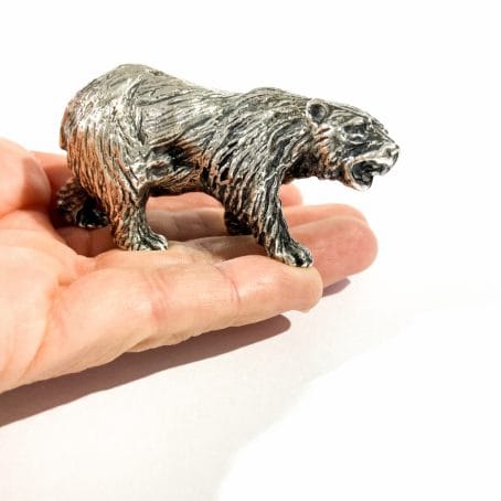 grande miniatura orso in argento italiana