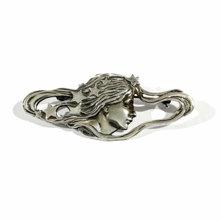 Italian Art Nouveau silver brooch