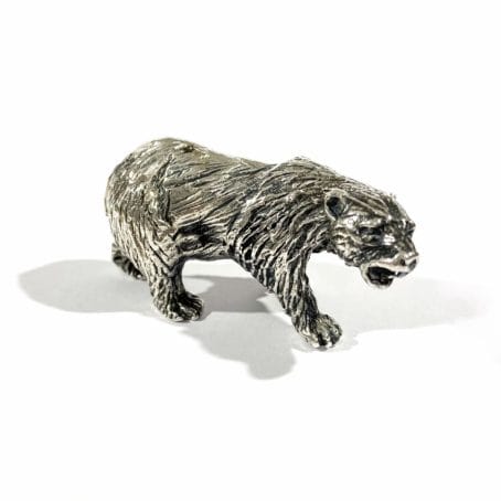 vintage heavy solid silver bear figurine