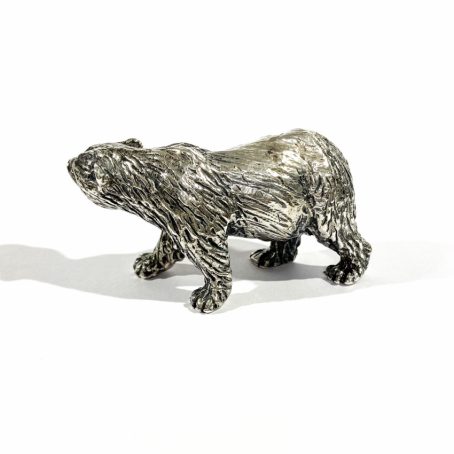 vintage heavy solid silver bear miniature