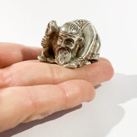 heavy italian solid silver monk miniature,figurine hallmarked