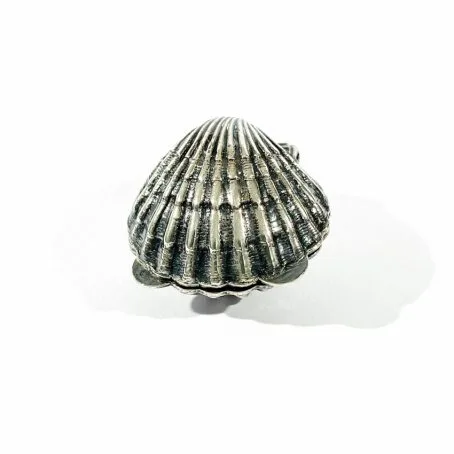 italian vintage solid silver shell shape pillbox