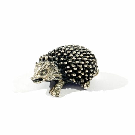 italian vintage solid siver edgehog miniature, hallmarked figurine