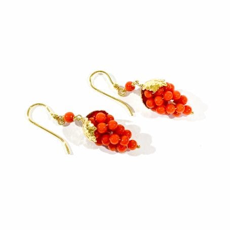 vintage coral  dangle earrings