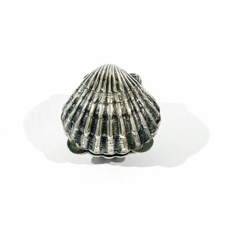 solid silver shell shape pill box