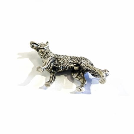miniatura cane lupo in argento italiana - immagine 4