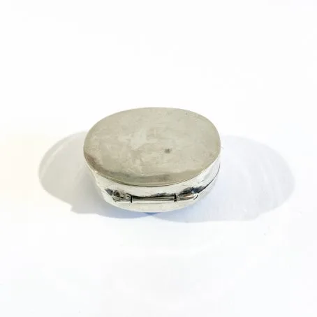 Egyptian solid silver pillbox with blue - Image 8